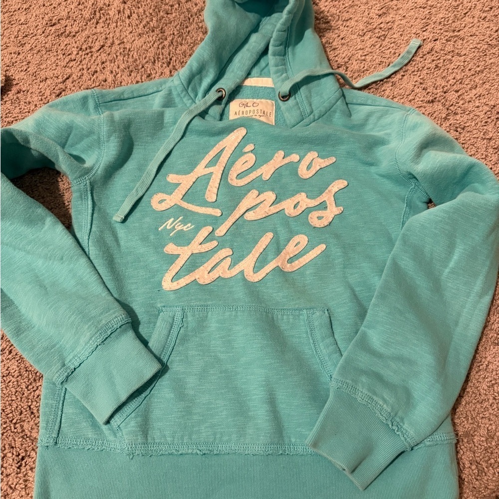 Aeropostale Aqua Pullover Hoodie vintage